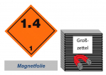Grosszettel 250x250 magnetisch - Gefahrgutklasse 1.4 