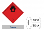 Gefahrzettel 100x100 Papier - Gefahrgutklasse 3 